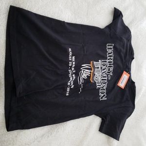 Anniversary Harley Davidson shirt.
